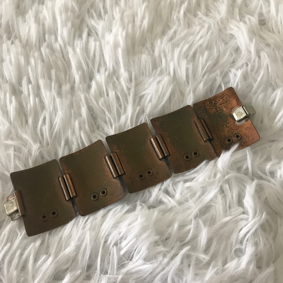 RARE 1950s Copper Rebajes Brazilian Masks Bracelet - Picture 4 of 9